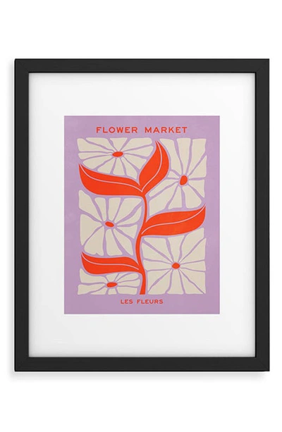 Shop Deny Designs 'plum Flamingo Les Fleurs' By Ayeyokp Framed Wall Art In Purple