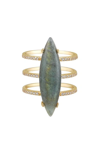 Shop Adornia Fine Marquis Labradorite Ring In Green