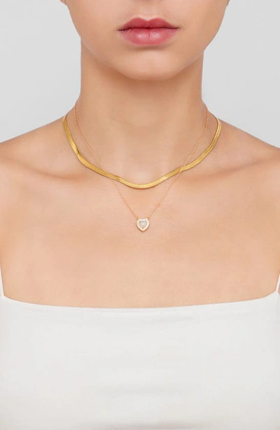 Shop Adornia Fine Halo Heart Pendant Necklace In White