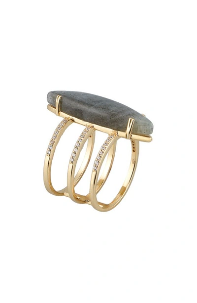 Adornia Fine Marquis Labradorite Ring In Green