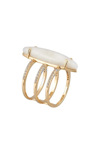 Adornia Fine Adornia Moonstone Marquis Ring 14k Gold Vermeil In White