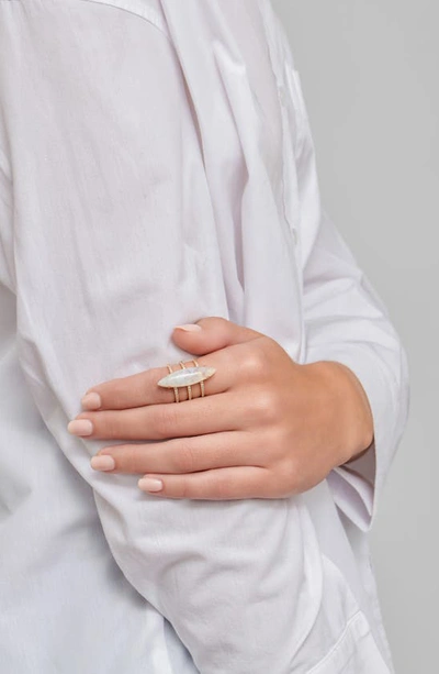 Adornia Fine Adornia Moonstone Marquis Ring 14k Gold Vermeil In White
