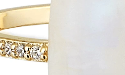 Adornia Fine Adornia Moonstone Marquis Ring 14k Gold Vermeil In White