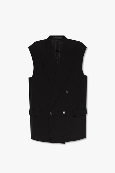 Shop Balenciaga Oversize Vest In Black