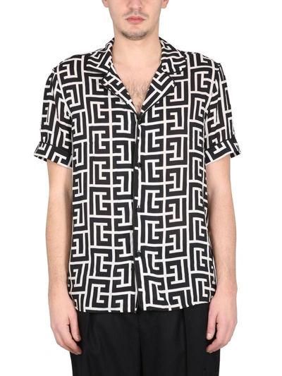 Balmain Shirt Mm Monogram in Black for Men