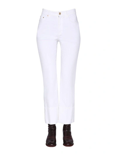 Shop Brunello Cucinelli Mid-rise Straight Leg Jeans In White