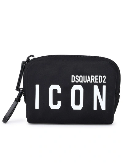 Shop Dsquared2 Logo-printed Zipped Make-up Bag In Black