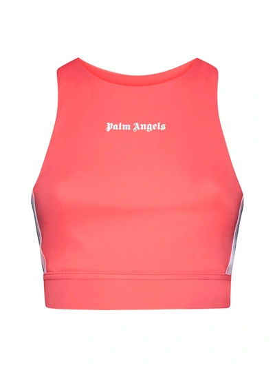 Shop Palm Angels Top In Fuchsia White