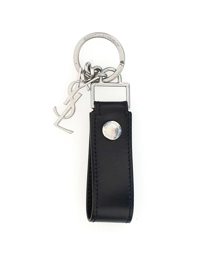 Shop Saint Laurent Key Ring In Black