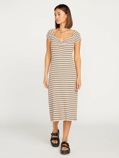 Shop Volcom All Booed Up Dress - Taupe In Beige