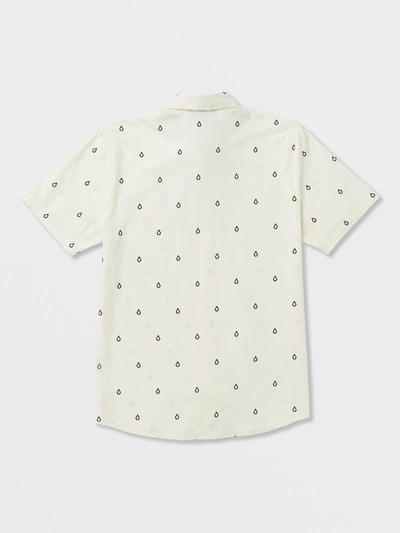 Shop Volcom Patterson Short Sleeve Woven - White Flash In Beige