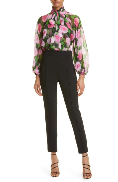 Shop Carolina Herrera High Waist Skinny Ankle Pants In Black