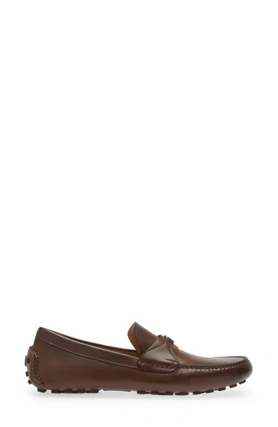 Ferragamo Gancini-ornament Driver Loafers In Cocoa Brown