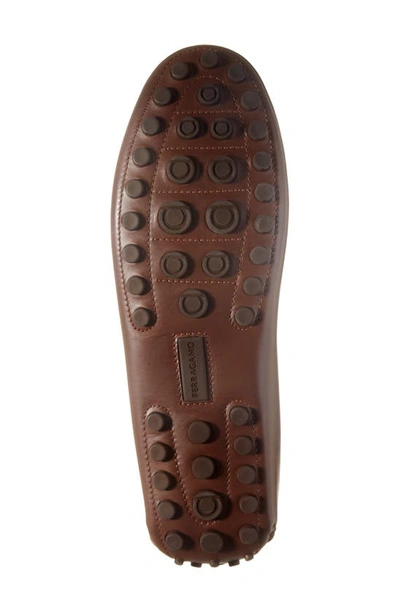 Ferragamo Gancini-ornament Driver Loafers In Cocoa Brown