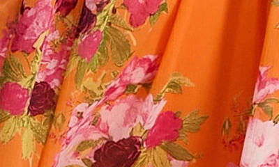 Shop Asos Design Curve Pintuck Blouson Sleeve Maxi Dress In Orange Multi