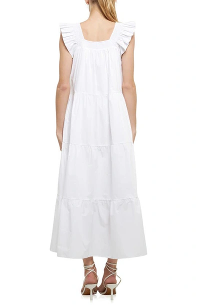 English Factory Women's Ruffle Detail Midi Dress In White