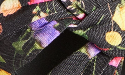 Shop Ted Baker Cardone Floral Print Espadrille Platform Wedge Sandal In Black