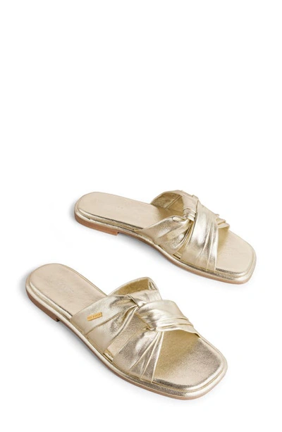 Shop Ted Baker Ashiyu Knot Slide Sandal In Gold