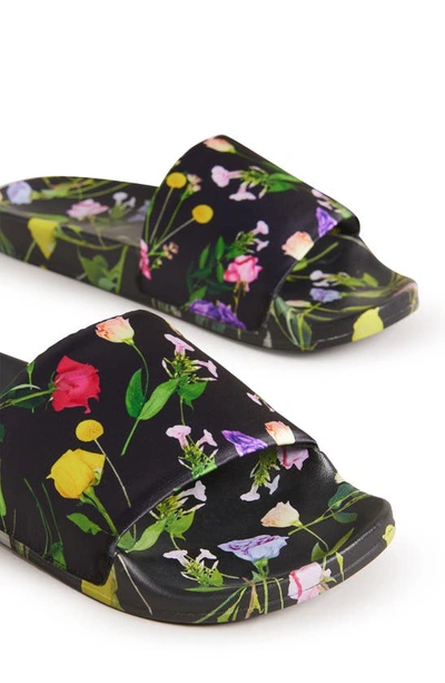 Ted Baker Azzi Floral Print Slide Sandal In Black