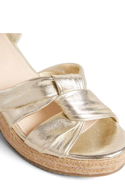 Shop Ted Baker Carda Knot Espadrille Platform Wedge Sandal In Gold