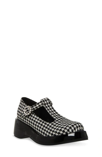 Shop Steve Madden Kids' Jdolliee Wedge Mary Jane In Black/ White