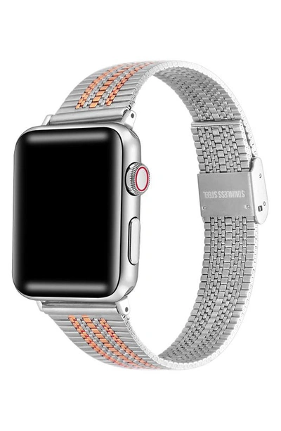 Shop The Posh Tech Eliza Stainless Steel Apple Watch® Watchband In Silver/ Rose Gold