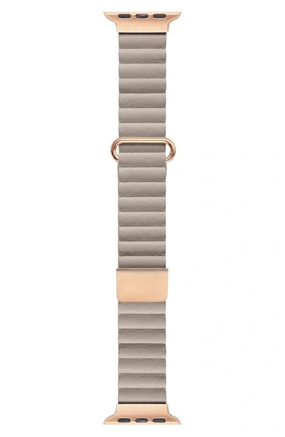Shop The Posh Tech Dakota Leather Apple Watch® Watchband In Khaki