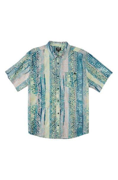 Shop Billabong Kids' Sundays Button-up Shirt In Aqua