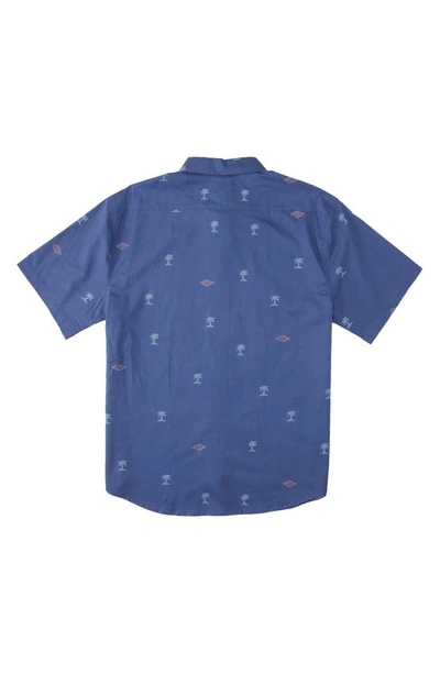 Billabong Kids' Sundays Cotton Blend Button-up Shirt In Dusty Blue