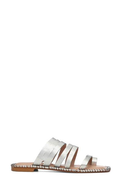 Shop Donald Pliner Emmaline Croc Strappy Sandal In Silver