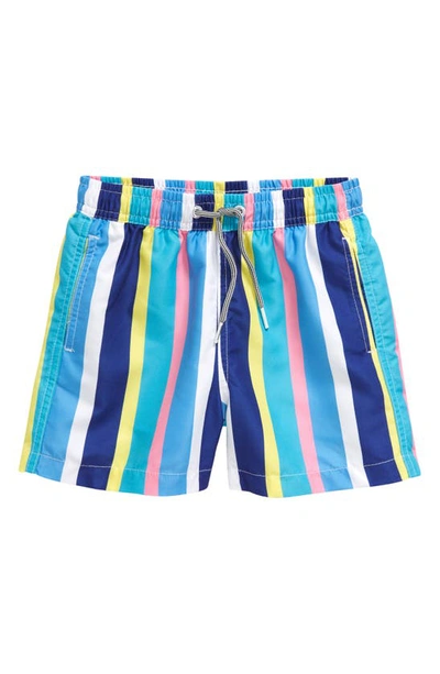 Shop Boardies Kids' Crush Stripe Swim Trunks In Blue Multi