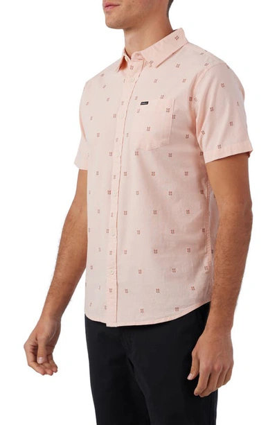 Shop O'neill Quiver Stretch Dobby Button-up Shirt In Pink Dust
