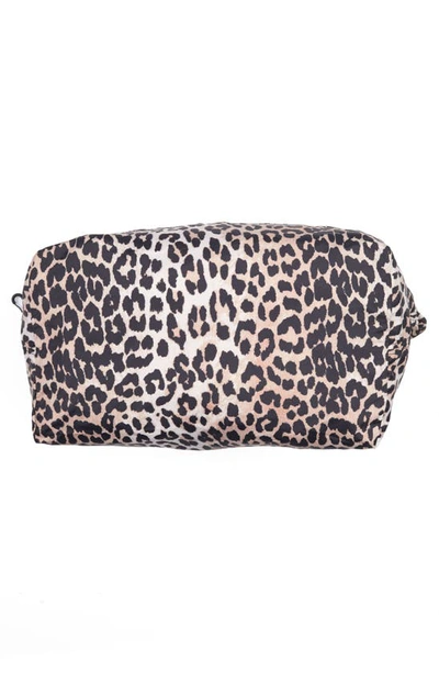 Shop Ganni Large Nylon Tote In Leopard