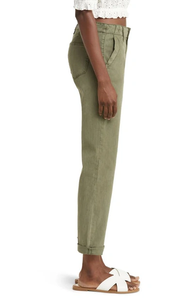 Shop Paige Drew Relaxed Straight Leg Pants In Vintage Ivy Green