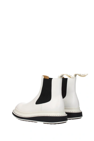 Shop Loewe Ankle Boots Leather White