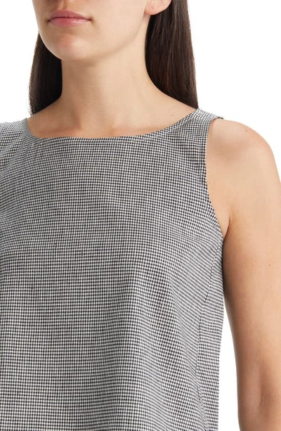 Shop M.m.lafleur The Flaka Gingham Linen Blend Top In Black/ White