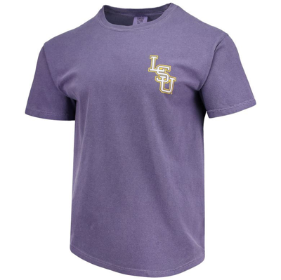 Shop Image One Purple Lsu Tigers Baseball Flag Comfort Colors T-shirt