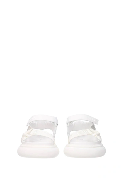 Shop Moncler Sandals Catura Fabric Beige White