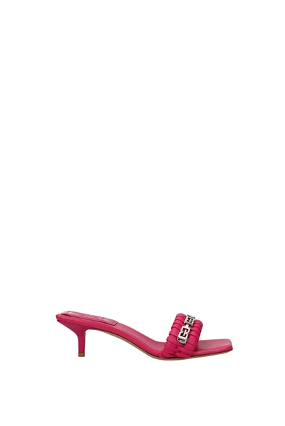Shop Givenchy Sandals Kitten Leather Pink Neon Pink