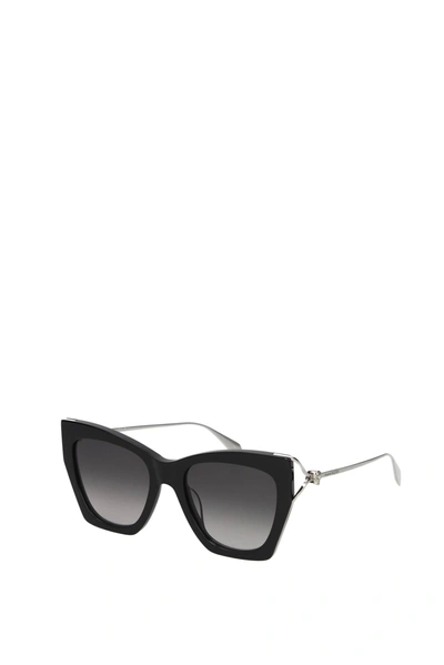 Shop Alexander Mcqueen Sunglasses Metal Black Grey
