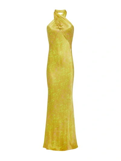 Shop L Agence Estee Dress In Lemon Tonic Multi Python Snake