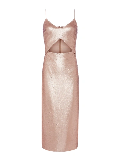 Shop L Agence Femme Sequin Dress In Cappuccino