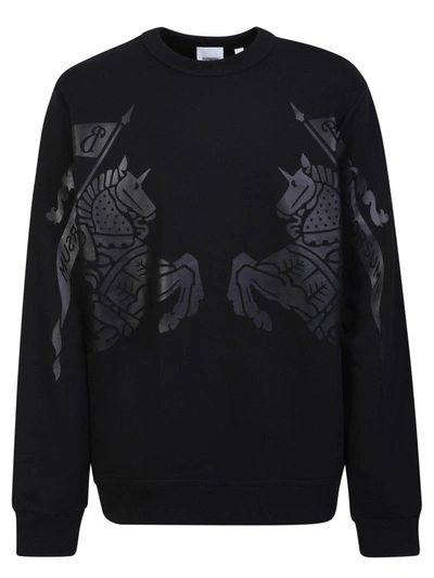 Shop Burberry Crewneck Sweatshirt Horndon In Black