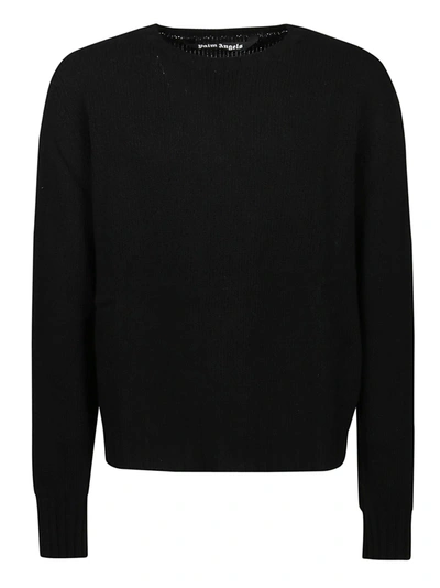 Shop Palm Angels Curved Logo Sweater In Black White