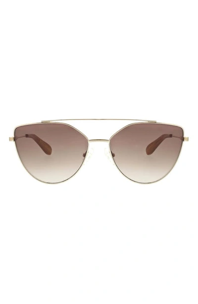 Bcbg 60mm Metal Browline Cat Eye Sunglasses In Light Gold