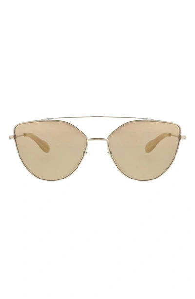 Shop Bcbg 60mm Metal Browline Cat Eye Sunglasses In Pearl Cream