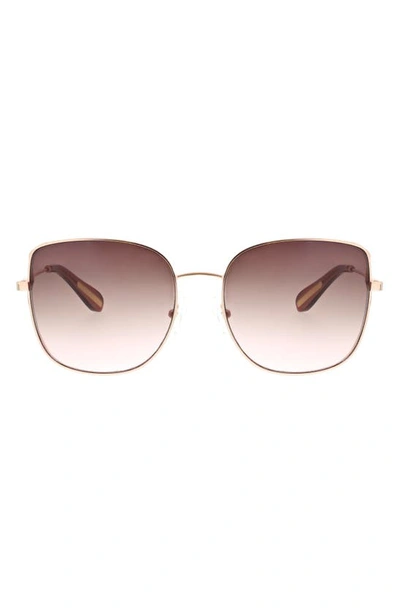 Shop Bcbg 58mm Square Satellite Sunglasses In Shiny Rose Gold