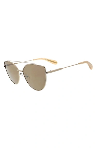 Shop Bcbg 60mm Metal Browline Cat Eye Sunglasses In Pearl Cream