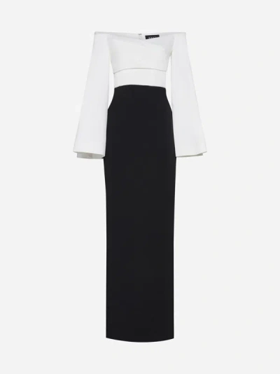 Shop Solace London Eliana Maxi Dress In Cream,black