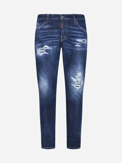 Shop Dsquared2 Sexy Twist Jeans In Navy Blue